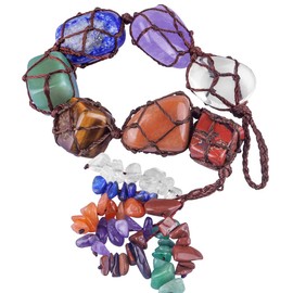 mookaitedecor 7 Chakra Tree of Life Healing Crystals Stone Wall Holder for Home Textiles, Wire Wrapped Home/Office Ornament 60 cm