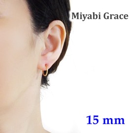 Miyabi Grace Men's 15 mm Small Comfortable Plastic Invisible Clip On Hoop Earrings Unisex Gold tone for guys