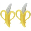 Nuby Yellow Silicone Toothbrush for Kids 2 Pack Soft Handle