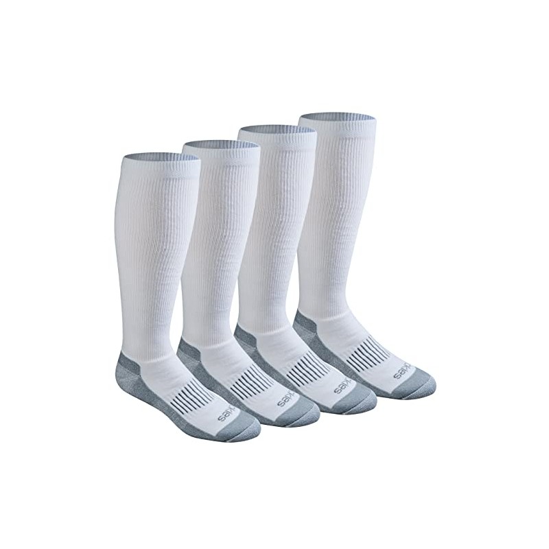 Dickies Men's Light Comfort Compression Over-the-calf Socks, White (4 Pairs),