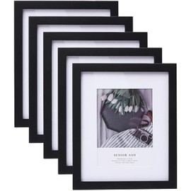 Azuldimen Juego de 5 marcos de fotos, imágenes de exhibición, marcos de fotos de galería de pared (12.7 x 17.78 cm (5x7 pulg)-Negro)