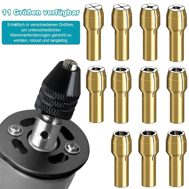 16 Piece Drill Chuck Adapter Set, Collet Set for Dremel,