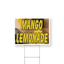 Mango Lemonade Yard Sign 12 Inch x 16 Inch Double Sided Weatherproof Heavy-Duty Plastic with Stake | Refreshing Drinks, Summer Favorites, Food Stalls | Made in USA