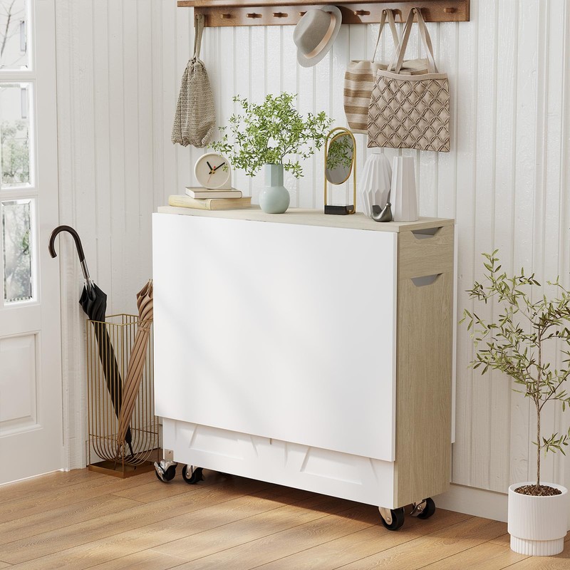 3imothrix Folding Dining Table, Versatile Foldable Kitchen Dinner Table with