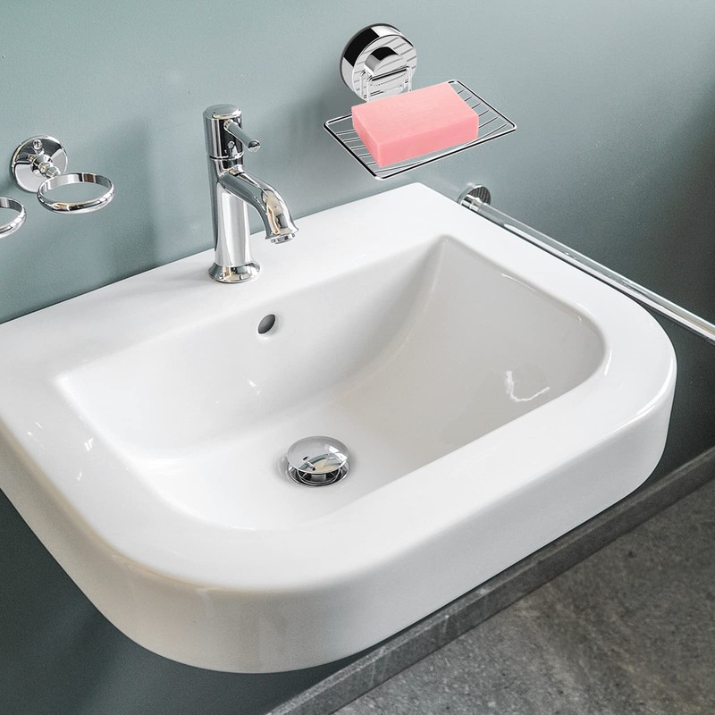 Soap Dish Holder, Stainless Steel Soap Basket with Strong Suction