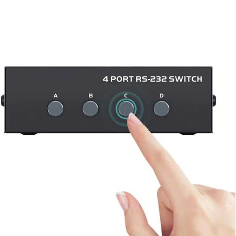 Dsdhuf RS232 Switch 4 in 1 Out RS232 Serial DB9