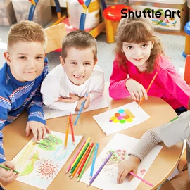 Shuttle Art Colored Pencils Bulk, 408 Pack Coloring Pencil Set Plus 20 Sharpeners, 12 Assorted Colors, Classroom Pack School Supplies