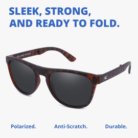 Foldies Remix Folding Sunglasses Polarized, UV400, UVA, UVB Protection for Men Women, Folding Sunglasses Leather Case