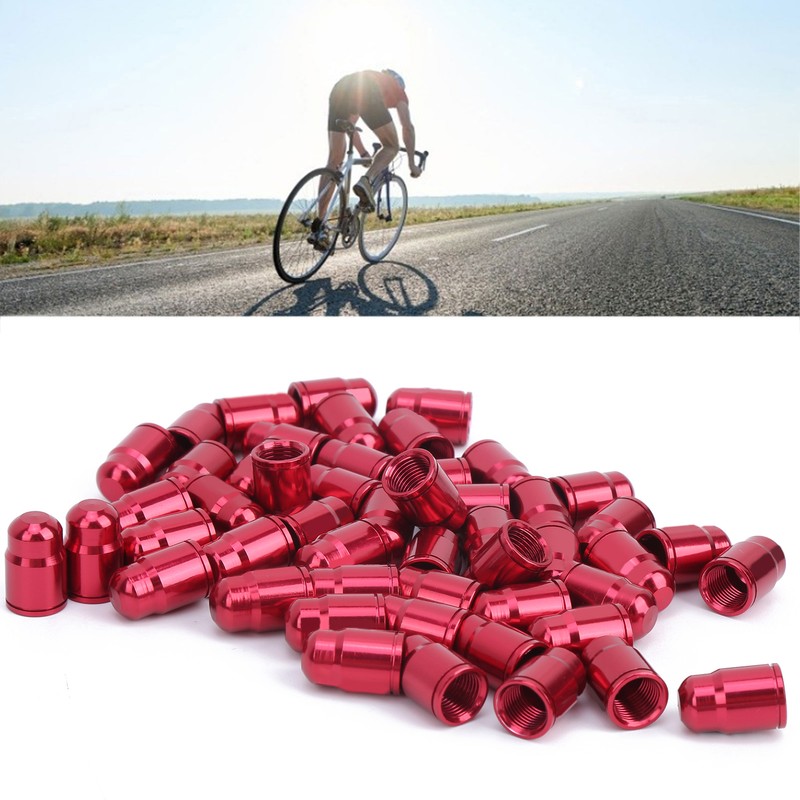 GUB 50Pcs Aluminium Alloy Schrader Valve Cap Bicycle Tyre Nozzle