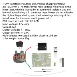 AEDIKO 2 Sets High Voltage Generator 15KV High Voltage Generator Inverter Arc Igniter Coil Module Disassembled Parts