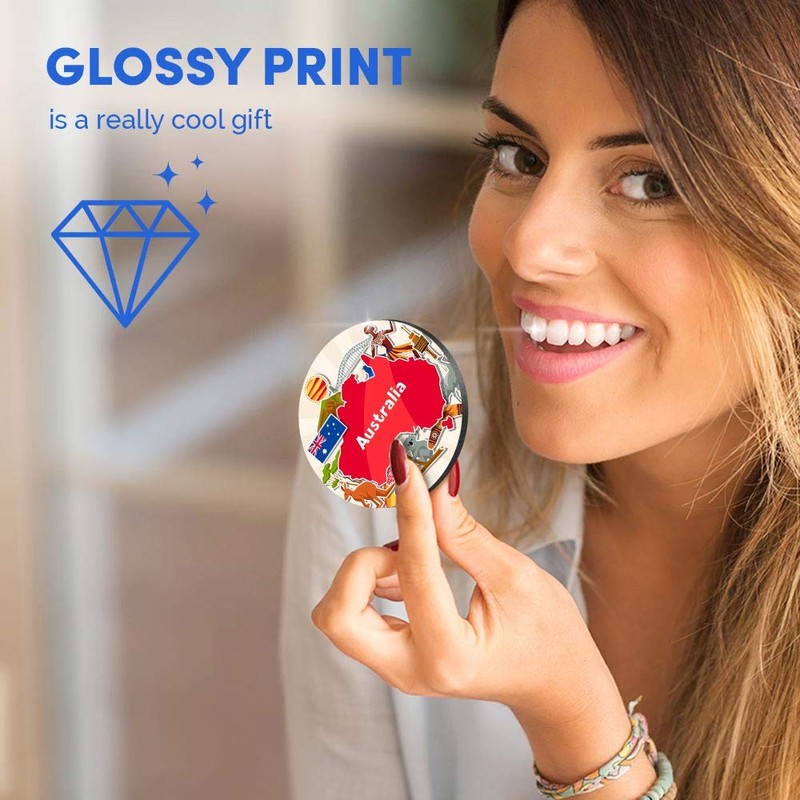 1 x Round MDF Magnet - Australia Travel Map Australian