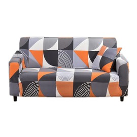 Hggzeg Sofa Cover, High Stretch Elastic Fabric 1 2 3 Seater Sofa Slipcover Chair Printed Couch Cover Non Slip Furniture Protector Cover, Machine Washable (2 Seater,Semicircle)
