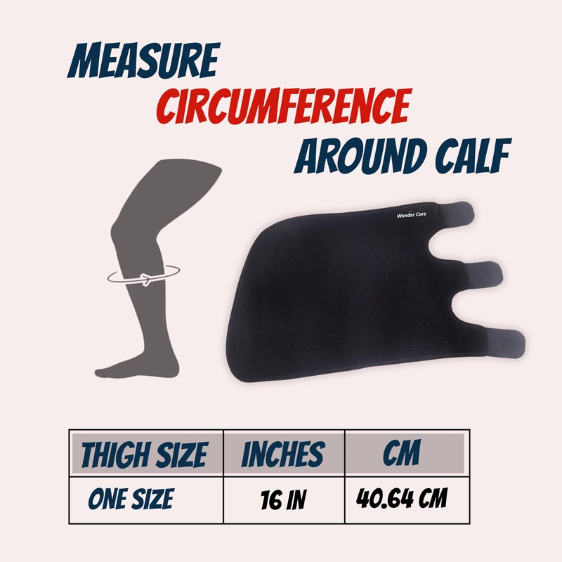 Wonder Care Calf Compression Sleeve, Adjustable Support Brace with 3