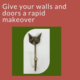 Knobs By Blossom Vintage Antique Brass Iron Wall Hooks Tie Backs Bronze Handmade Metal Animal Hook (2. Fox Head)