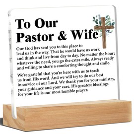 Pastor Gifts Pastor Wife Gifts Pastor Wife Appreciation Gifts to Our Pastor and Wife Acrylic Desk Sign Decor 4 x 4 Inches