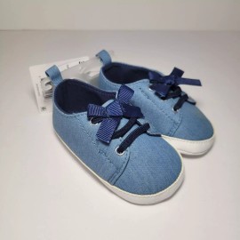 Carter's Child of Mine Denim Blue Baby Shoes SZ 3-6m
