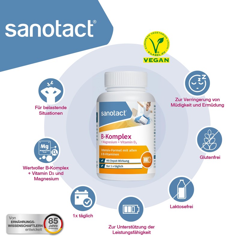 sanotact B-Komplex + Magnesium + Vitamin D3 180 Tabletten |
