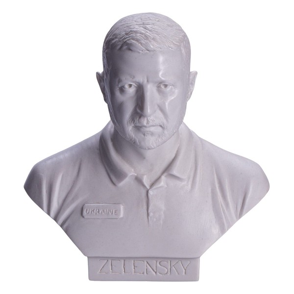 danila-souvenirs Ukrainian President Volodymyr Zelensky (Zelensky) Marble Bust Statue Sculpture 15 cm