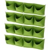 4Pcs 4 Pocket Plant Grow Bag Wall Mounted Reusable Degradable
