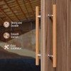 Ranbo 18" Solid Beech Wood Push Pull Door Handle, 12"