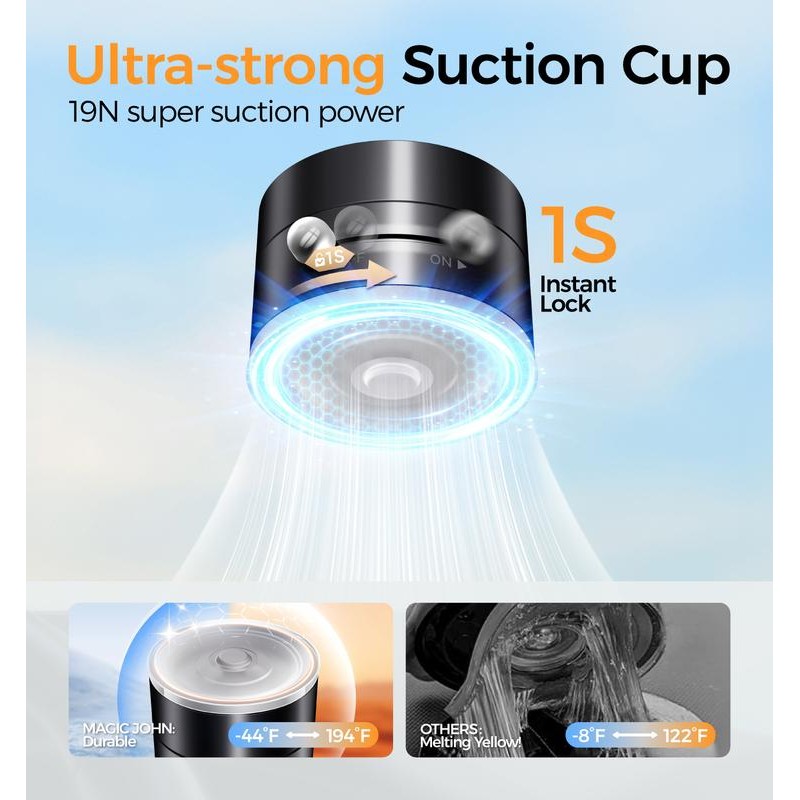 MAGIC JOHN 360° Rotating Magnetic Phone Holder Secure & Adjustable