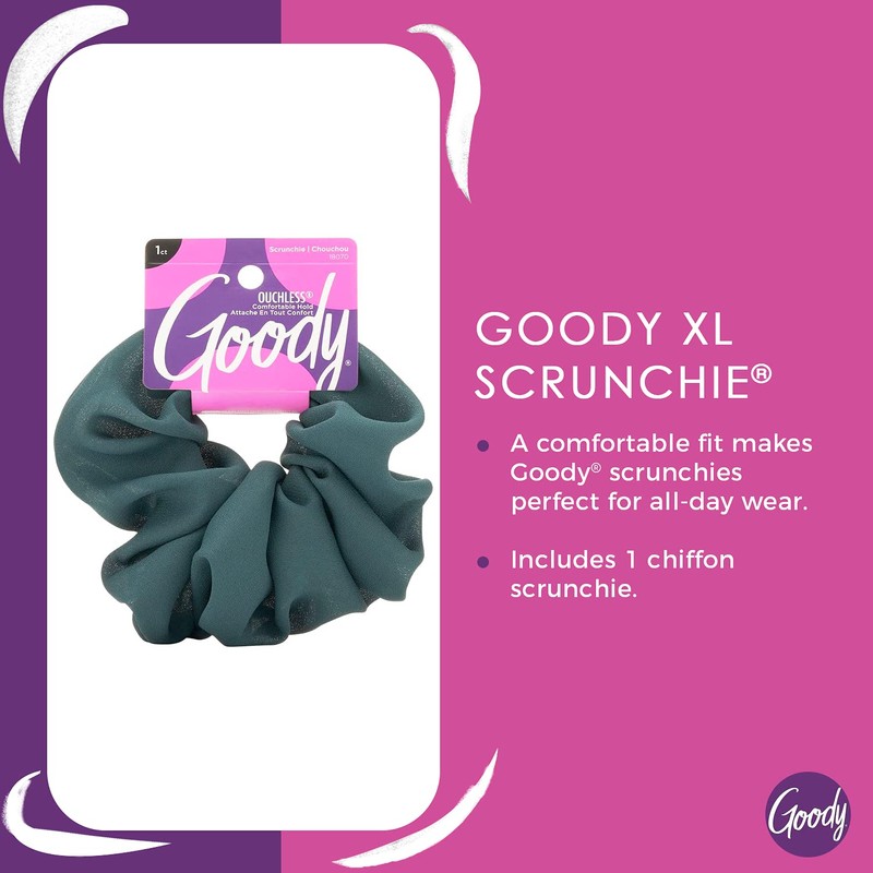 Goody XL Hair Scrunchie - Large, Green - Help Keep