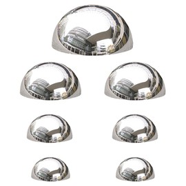 JforSJizT 7pcs Half Gazing Globe Mirror Ball,Silver 304 Stainless Steel Hollow Polished Reflective Smooth Garden Sphere,Colorful and Shiny Addition to Any Garden or Home
