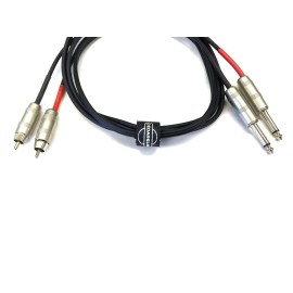 CedarsLink 2 PACK 6' FT FOOT FEET Dual Patch 1/4" MALE TO RCA SPEAKER CABLE cords DJ PA