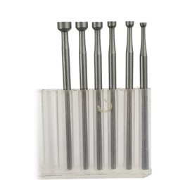 Luo ke 1.8mm - 4mm Round Cup Burr 3/32'' Shank Cup Burs Jewelry Wire Rounding Bits Wire End Rounder for Rotary Tools (Pack of 6)