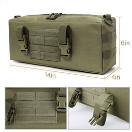 WYNEX Tactical Increment Molle Pouch, Vertical EDC Utility Pouches Shoulder Bag Military Multipurpose Large Capacity with Shoulder Strap Waterproof Accessories Modular Design, Army Green - 2 Packs,