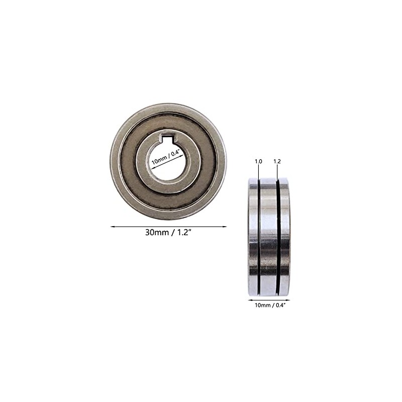 2x Roll Wheels Knurled Groove Wire Machine Feed Drive Rollers