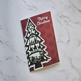 Lapoo - Troquel de corte de metal navideño para álbumes de recortes, marco de fondos 3D, nuevos troqueles de corte, bricolaje, álbum de tarjetas, decoración de papel, metal, troqueles para fiestas