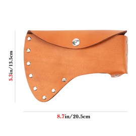 Linkidea Axe Head Sheath, Leather Axe Holster, Camp Axe Case Blade Cover, Hatchet Cover, Sheath Axe Cover Compatible with 15 Inch Handle and 10.7 cm - 11.9 cm Axe Blade (Brown)