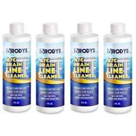 Brodys - A/C HVAC Drain Line Cleaner, Bottle, 2 MONTH SUPPLY, (Great to use at home, in the office, at restaurants and large commercial buildings) (8oz, 4, Count)