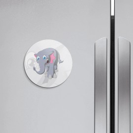 Unbranded Happy Elephant Animal | 4'' X 4'' Round Decorative Magnet
