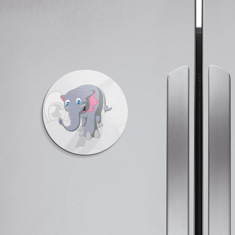 Unbranded Happy Elephant Animal | 4'' X 4'' Round Decorative