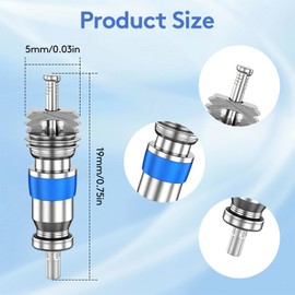 Valve Core for R410A R32 R22 Refrigerant, High Pressure with PTFE Seal - HVAC Replacement Part for Air Conditioning and Refrigeration Systems (Pack of 50)