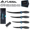 FLISSA 4PIECE Fillet Knife Set Bait Knife Cutting Notch Knife