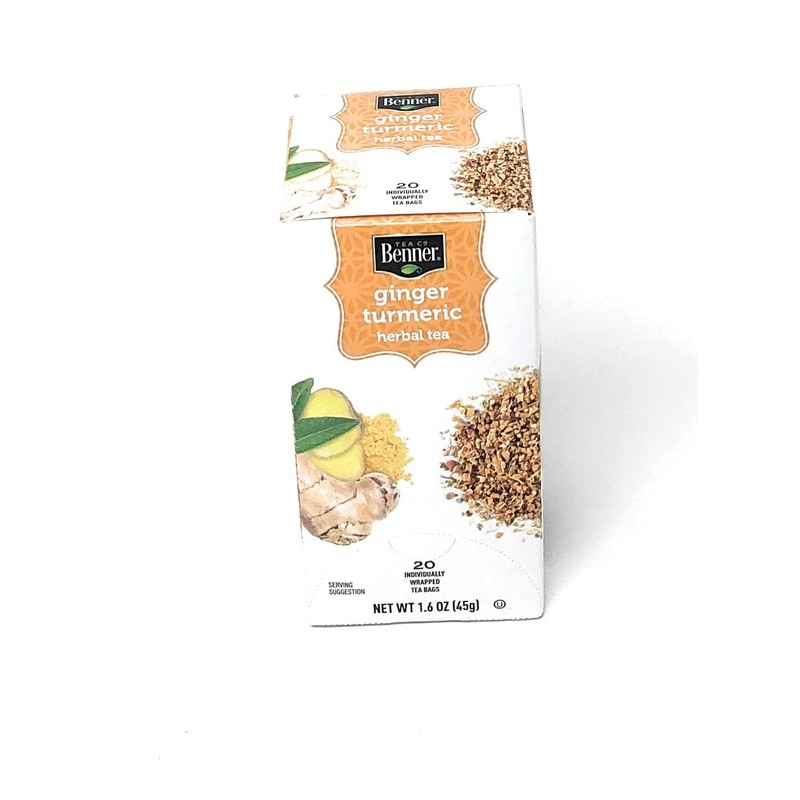 Ginger and Turmeric Herbal Tea Bags, 3 Pack, Total 60