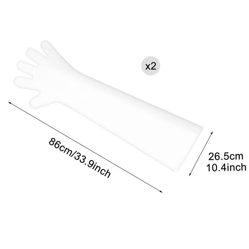 YIQXKOUY 100 Pieces Disposable Long Arm Gloves Dressing Gutting Gloves
