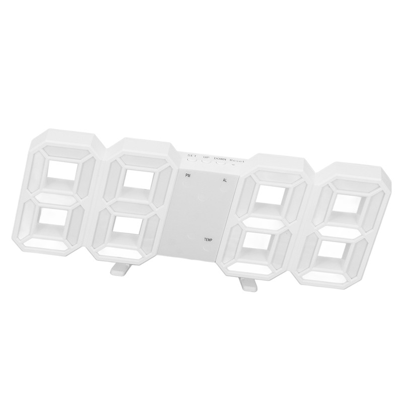 3D LED Digital Clock Time Date Temperature Display Voice Control