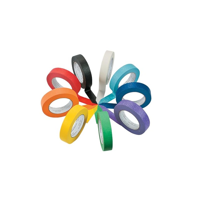 Fun Express Colored Masking Tape Set 1" X60 Yd-9 Pc