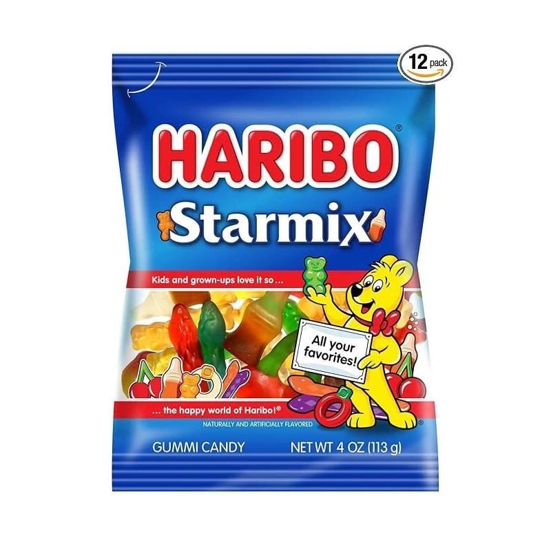 Haribo Starmix Gummi Candy, 4 oz [Pack of 6]