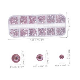 LALAFINA Cherry Blossom Pink Flatback Rhinestones Round Gems for DIY Crafts Nail Art Body Face Makeup Decorations Multi for Phone Cases Accessories