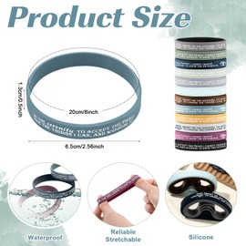 Cunno 50 Pcs Sobriety Bracelets Easter Serenity Prayer Gifts Silicone Wristbands Sobriety Recovery Gifts Reminder for Men Women Recovery Group Reminder(Light Color)