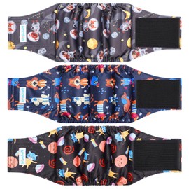 Paw Legend Washable Dogs Diapers Male Dog Belly Bands for Male Dogs Diapers Reusable Puppy & Doggie Diapers Male (3 Pack, Medium)
