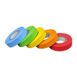 Science Lab Labeling Tape Variety Pack, 500 Inches Long x 1/2 Inch Width, 1 Inch Diameter Core [5 Rolls of Assorted Colors] for Color Coding and Marking