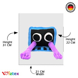 wiztex Regenbogen Freunde Chapter 2 Plush Toy - Cyan Cute Stuffed Toy Rain Bow Friend Stuffed Toy | Beautifully Animated and Inspired by Rain Bow Friends Fans - Gift for Kids (Tv Rain-bow Friends)