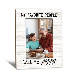 Poppy Gifts Picture Frame 5x7, Grandpa Photo Frame, Christmas Fathers Day Birthday Gifts for Poppys, My Favorite People Call Me Poppy Wooden Picture Photo Frames for Desk Home Room Decor