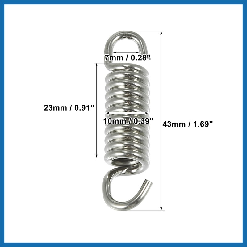 A ABSOPRO Motorcycles Universal Exhaust Pipe Spring 43mm 1.7" Stainless